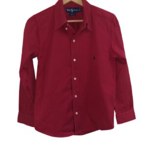 chemise Ralph Lauren rouge garçon