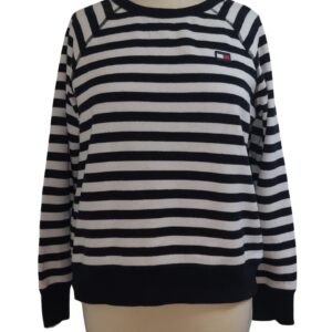 Pull Tommy Hilfiger noir blanc femme