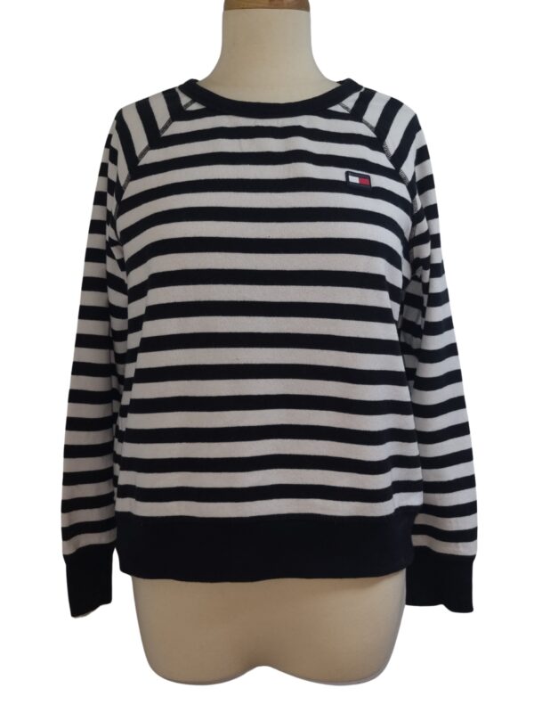 Pull Tommy Hilfiger noir blanc femme